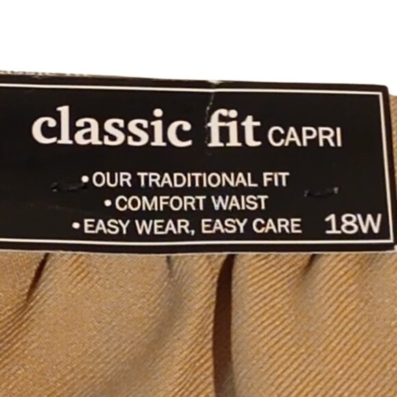 Alfred Dunner Classic Fit Women's Plus Capris, Tan 18W NWT - Picture 4 of 6